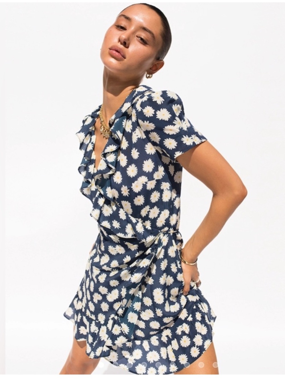 Realisation Par the valentina Navy blue Daisy dress Size Medium